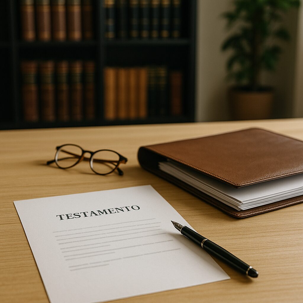 Testamento sobre la mesa de un despacho de abogados